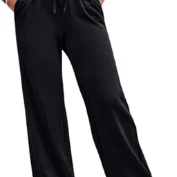 ms street Women Regular Fit Black Cotton Blend Trousers-picture-10