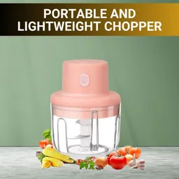 shinde crafts Chopper (Electric Rechargeable Chopper) for Kitchen Vegetable Garlic Onion E93 Electric Vegetable & Fruit Chopper-picture-35