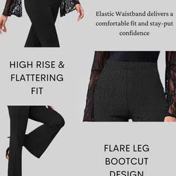 ADDYVERO Women Bootcut Classic High-Rise Easy Wash Trousers image 5