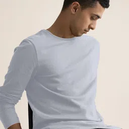 metronaut Self Design Men Round Neck Polycotton Grey T-Shirt image 1