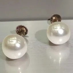 siyaa creation Elegant 925 Sterling Silver Pearl Stud Earrings for Women – Classic Round Design Silver, Sterling Silver Earring Set-picture-13