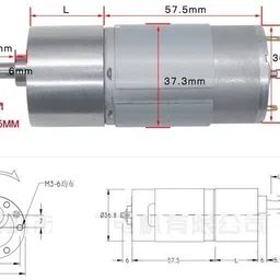 3ree ORIGINAL JGB37 555 12V Electric DC Gear Motor High Torque 37MM Motor Control Electronic Hobby Kit image 2