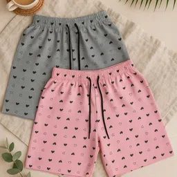 zakhifashion Pack of 2 Printed Women Multicolor Regular Shorts image 1