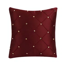 JDX Red & White 5 Pieces Geometric Square Embellished Cushion Covers image 5