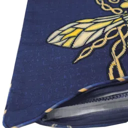 BIANCA Navy Blue & Yellow Floral Square Cushion Covers image 4