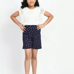 BAESD Girls Pack Of 3 Floral Printed Pure Cotton Shorts image 3
