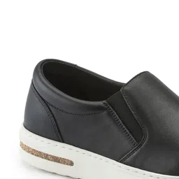 Birkenstock Unisex Black Oswego Regular Width Leather Slip-On Sneakers image 2