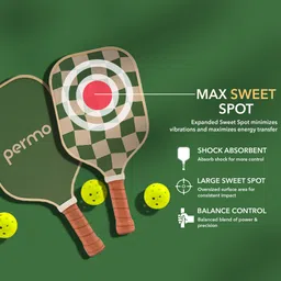 permo Pickleball Set-2 Fiberglass Paddles 12mm 2 Balls & 1 Bag Lightweight & Durable Pickleball Paddle image 3