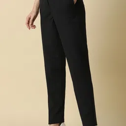 allen solly Women Regular Fit Black Polyester Trousers image 4