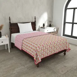 Pink Cotton Traditional 220 GSM Double Bed Dohar-image-97