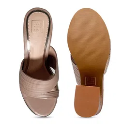 HEEL YOUR SOLE Striped Leather Block Heels image 3