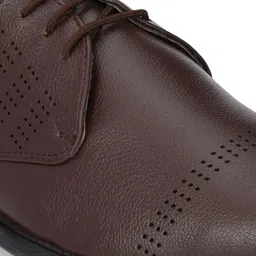 John Karsun Men Brown Textured Formal Derbys image 2