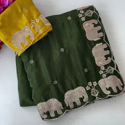 vastramela Embroidered Bollywood Art Silk Saree-picture-13