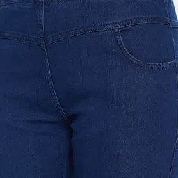 Clora Creation Women Navy Blue Solid Cotton Jeggings image 5
