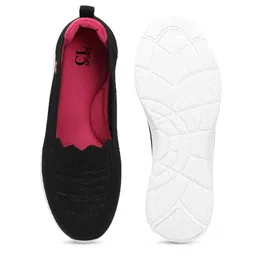 Carlton London Women Textured Round Toe Flyknit Mesh Slip-On Sneakers image 5