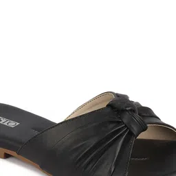 FAUSTO Bow Detailed Open Toe Flats image 5