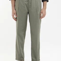 RARE RABBIT Men Echo Mid Rise Cotton Trousers-image-0