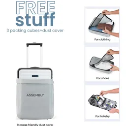 Assembly Set Of 2 Textured Hard Cabin-Sized Medium-Sized Trolley Bags 40L 60L image 5