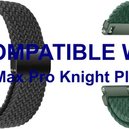 ACM WSM26N22BKGR3243 Pack of 2 Watch Strap Woven Braided Magnetic 22mm for Maxima Max Pro Knight Plus Smartwatch (Black/Green) Smart Watch Strap-picture-37