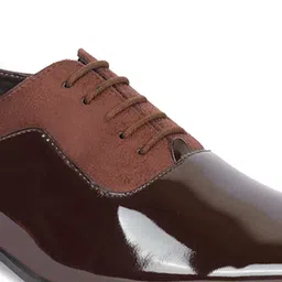 aadi Men Brown Solid Derbys image 4
