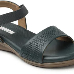 ELLE Textured Open Toe Flats image 5