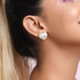 BEWITCHED Silver-Plated Heart Shaped Studs Earrings image 4