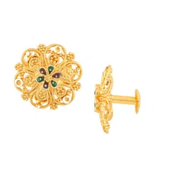 MEENAZ Gold-Plated Floral Studs Earrings image 5