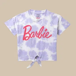 Kids Ville Girls Barbie Printed Pure Cotton Tshirt image 2
