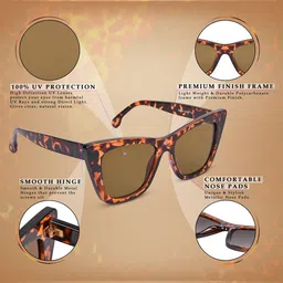 NuVew Unisex Cateye Sunglasses With UV Protected Lens ES_16469 image 5