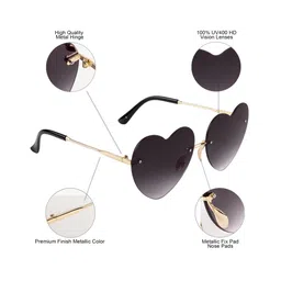 AISLIN Women Grey Lens & Gold-Toned Oversized Sunglasses with UV Protected Lens image 2