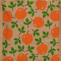 heart home Jute Red Apple Grocery Bag|Shopping Bag with Handle|Brown Grocery Bag image 4
