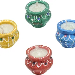 craftam Clay Wax Matki Diya Set – Decorative Deepak for Diwali, Pooja & Festive Décor Candle image 2