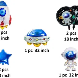flick in Space Theme Birthday Decoration Astronaut Rocket Foil Space Birthday Decorations image 2