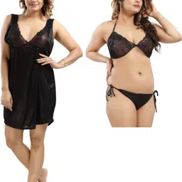 life-tale Pack of 3 Women Nighty Set-picture-26