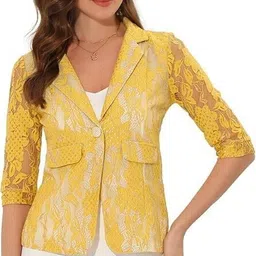 devnita Women Solid Tuxedo Style Casual Blazer image 1