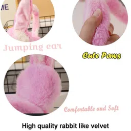 empoison Cute jumping rabbit earmuffs for kids girls boys with chuchu sound(4 to14 years) Ear Muff image 4