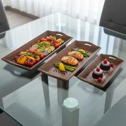 cleevora Handcrafted serving tray for Home, Kitchen, Restaurant Office Dining Table Tray Serving Set-picture-32