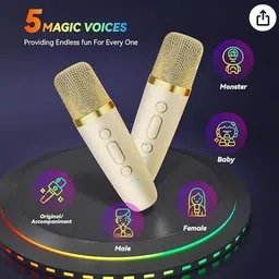 ROYALGUDGET K12 Bluetooth Portable Karaoke mic and speaker set for kid,birthday gifts 5 W Bluetooth Speaker image 3