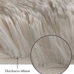 obsessions Beige Solid Polyester 5x8 Feet Machine Made Carpet image 3