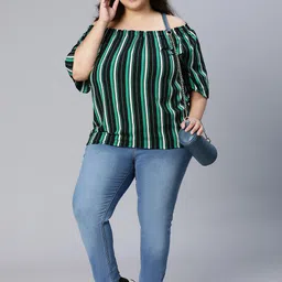 Oxolloxo Striped Off-Shoulder Bardot Top image 4