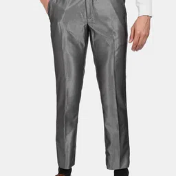 AD By Arvind Men Grey Single-Breasted Tailored-Fit 2-Piece Formal Suit image 2