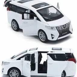darvice 132 Diecast Metal Car Model Alphard Toy Cars for Kids Pull Back with Light Sound image 4