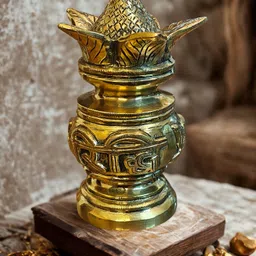 craftcart Ridhi Sidhi Brass Pooja Kalash Gold Antique | Pooja Lota | Brass Kalash image 3