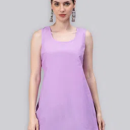 Seva Chikan Ethnic Motifs Embroidered Chikankari Angrakha A Line Kurti With Slip image 4