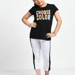 IndiWeaves Girls Pack Of 3 Colourblocked Pure Cotton Capris image 4