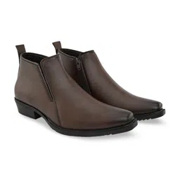 Roadster Brown Round Toe Zipper Boots image 2