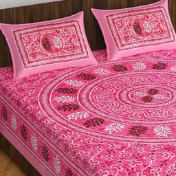 kksh Cotton Double Flat 144 TC Jaipuri Prints Bedsheet-picture-25