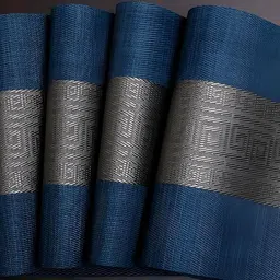 Wosta Blue & Grey 8 Pieces Striped Rectangle Table Placemats image 4