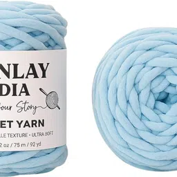 yarnlay india YARNLAY Blanket Hand Knitting & Crochet Yarn (Sky Blue_100g Ball) image 1