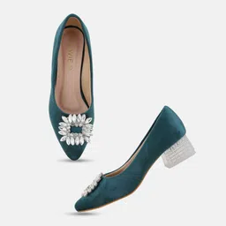 Lavie Textured Velvet Party Block Sandals image 3